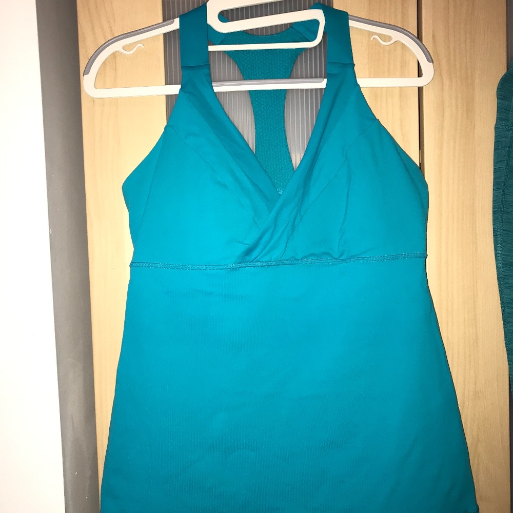Lululemon Turquoise Luon Workout Top